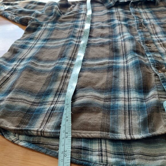 Old Navy Oversized Gender-Neutral Patterned Flannel Shirt Gray Olive Size XXXL - Picture 11 of 11